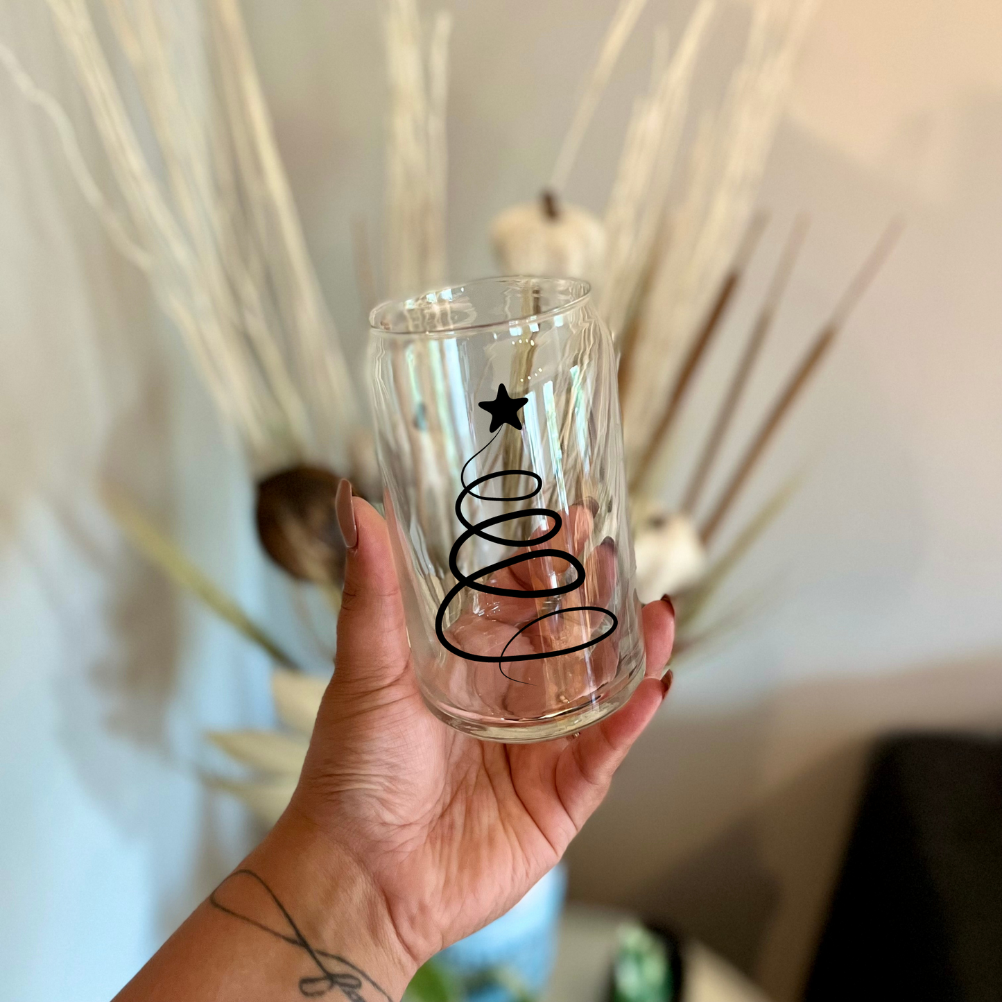 Scribbled Tree Beer Can Glass | 16oz