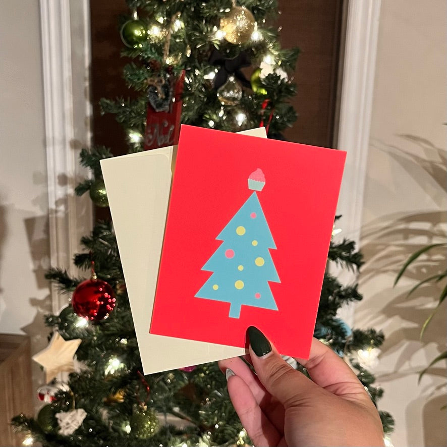 Cupcake Christmas Tree Topper Card