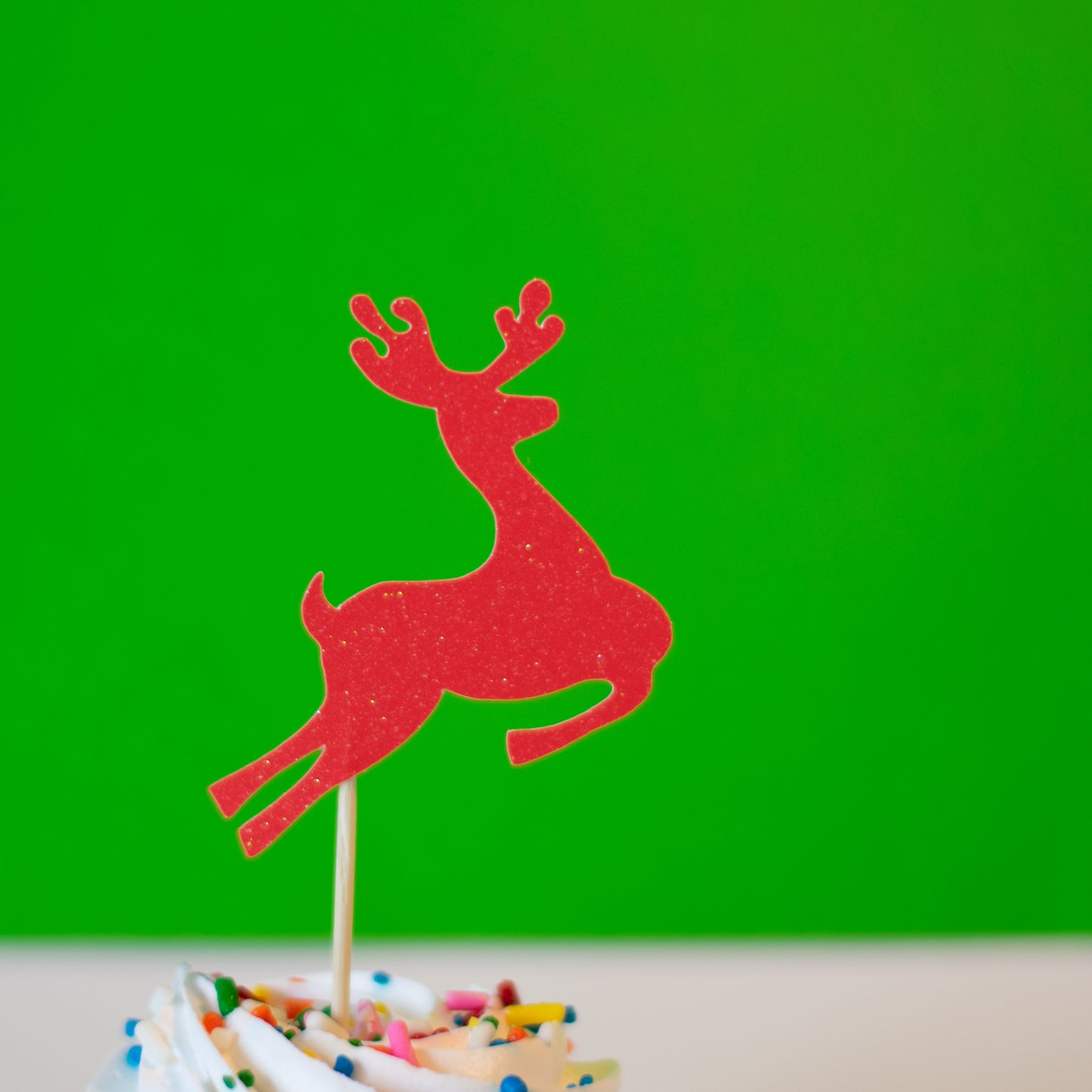 Glitter Reindeer Cupcake Toppers
