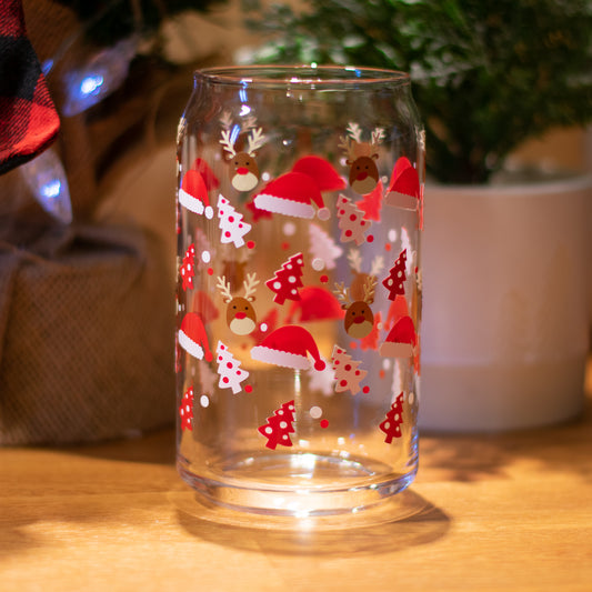 Rudolph Pattern Beer Can Glass | 16oz
