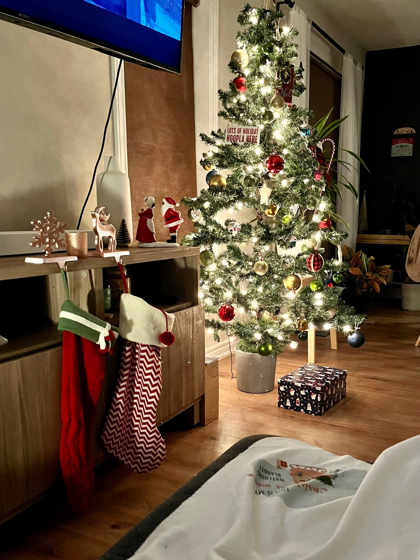 This is my Christmas movie watching blanket