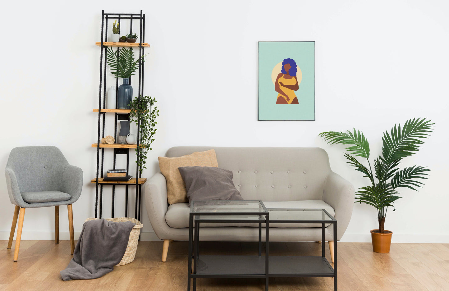 Black Woman Pose Digital Print - Instant Download