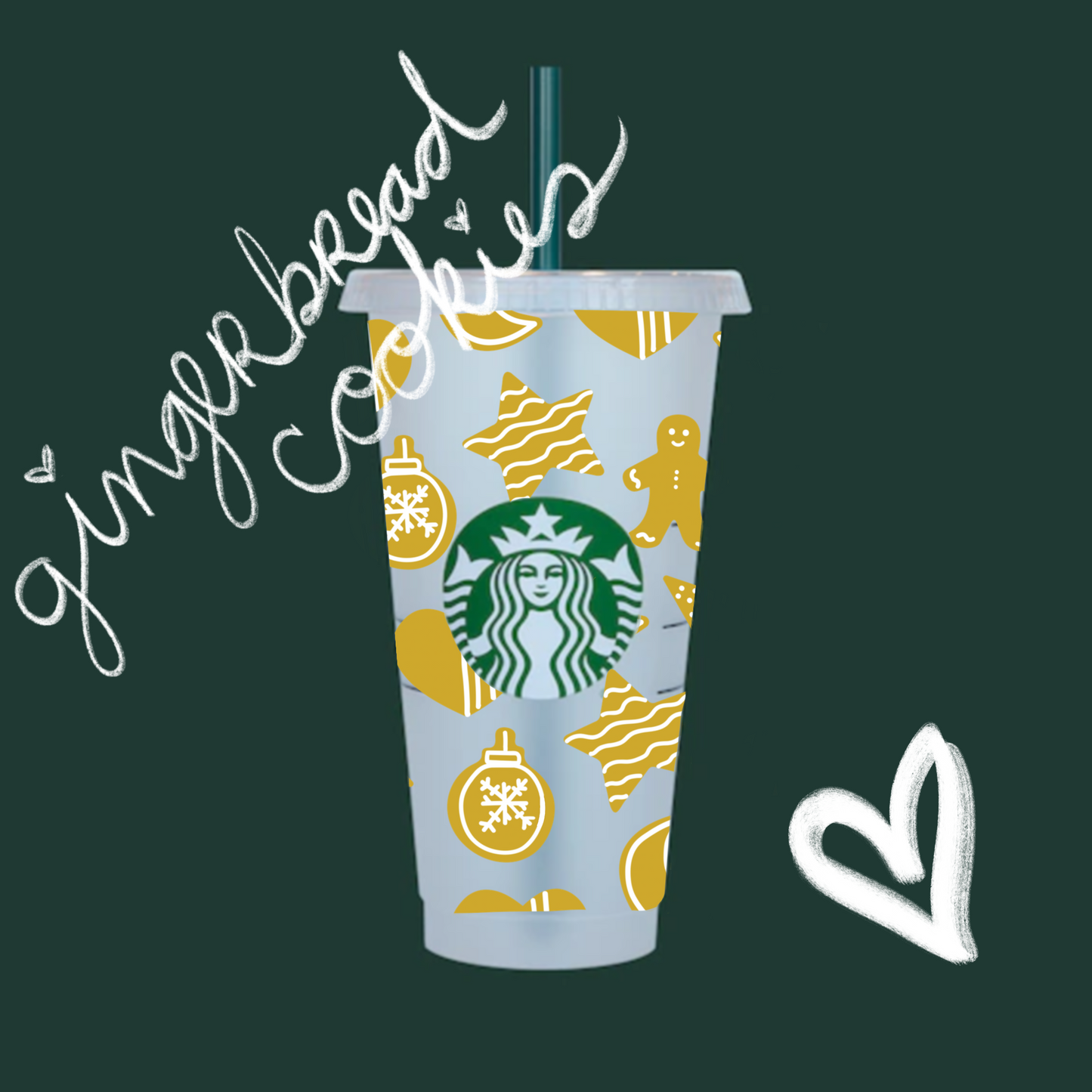 Gingerbread Cookies Starbucks Cold Cup | 24oz