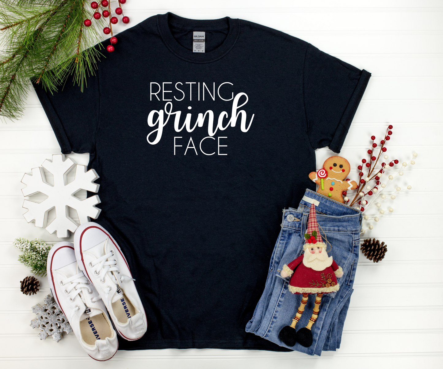 Resting Grinch Face Crewneck T-shirt