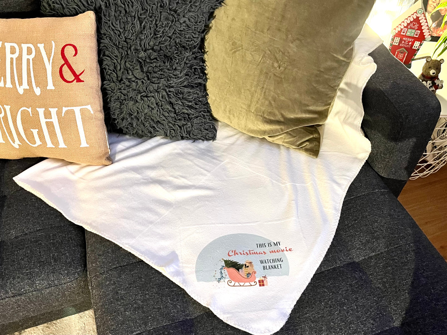 This is my Christmas movie watching blanket