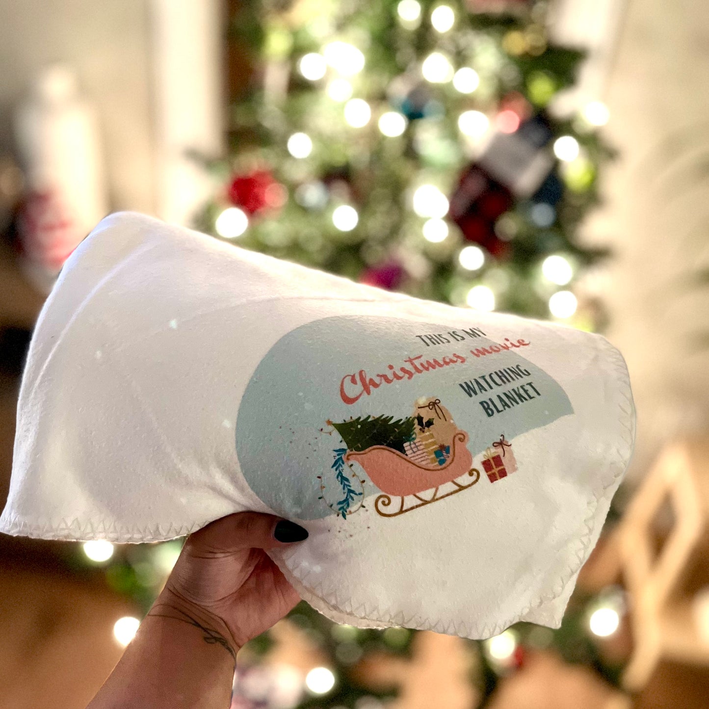 This is my Christmas movie watching blanket