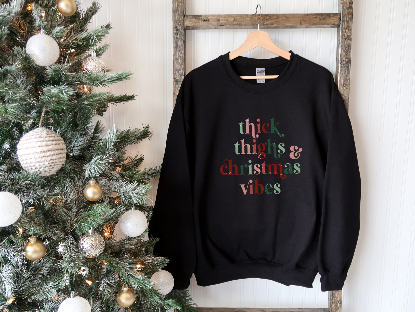 Thick Thighs and Christmas Vibes Unisex Sweatshirt