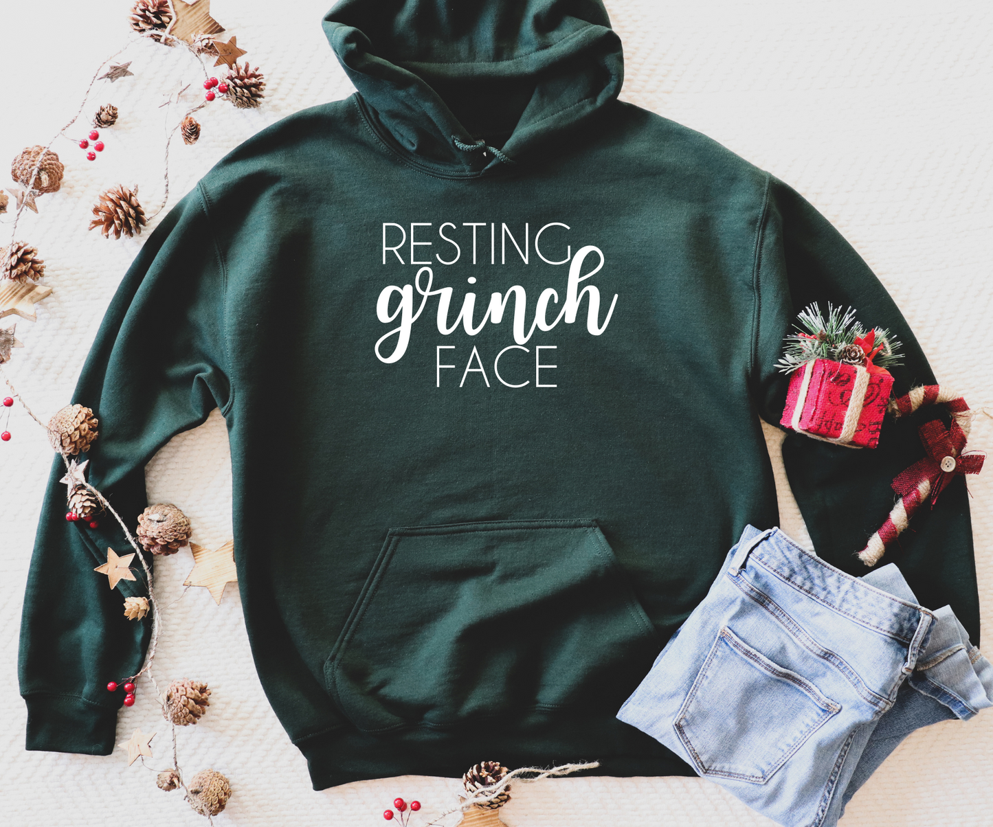 Resting Grinch Face Pullover Hoodie